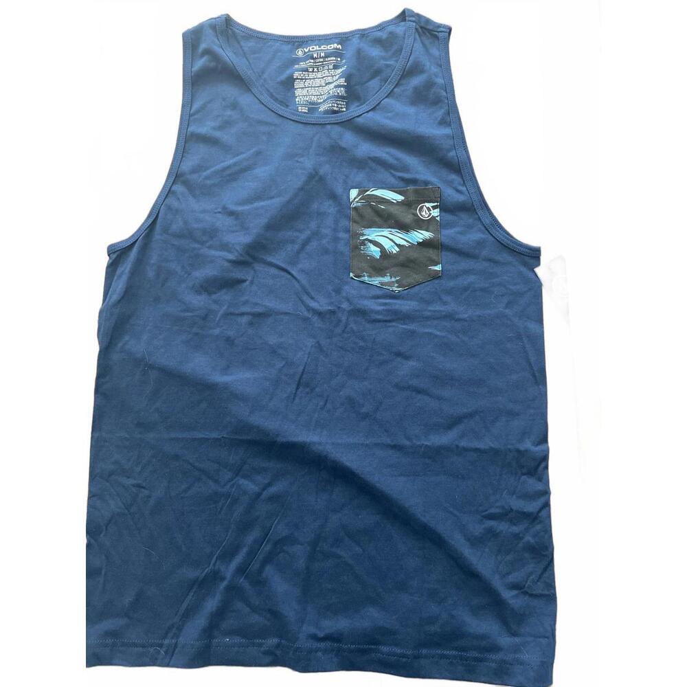 Volcom Men's Navy Blue Tank Top with Pocket